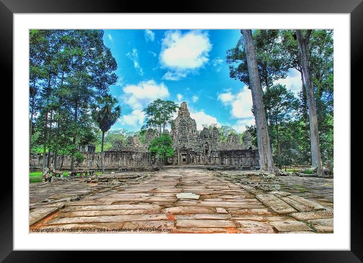 Angkor Thom, Cambodia Framed Mounted Print by Arnaud Jacobs
