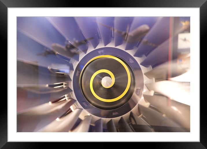 Airplane engines on display Framed Mounted Print by Ian Middleton
