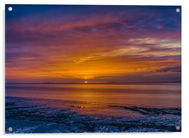 Sunset on a calm evening Acrylic by Rory Hailes
