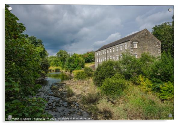 The Water of Fleet river and Mill at Gatehouse, Dumfries and Galloway, Scotland Acrylic by SnapT Photography