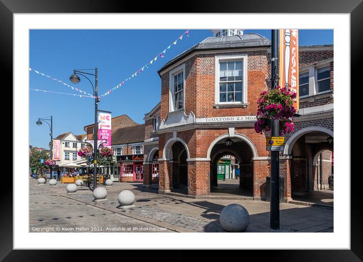 HIgh Street with the old Corn Market, High Wycombe,  Framed Mounted Print by Kevin Hellon