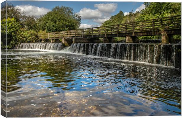 Wier on the river Avon Canvas Print by Andy Dow