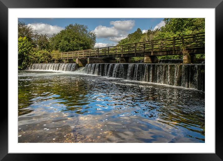 Wier on the river Avon Framed Mounted Print by Andy Dow