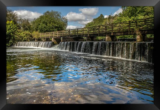 Wier on the river Avon Framed Print by Andy Dow