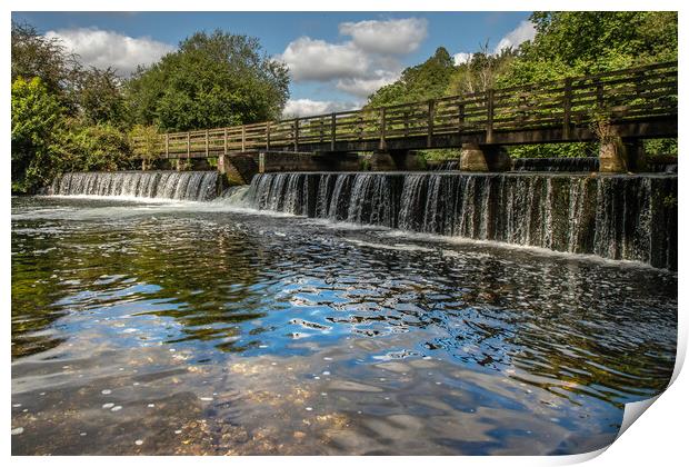 Wier on the river Avon Print by Andy Dow