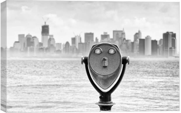 New York from Liberty Island Canvas Print by Giles Rocholl