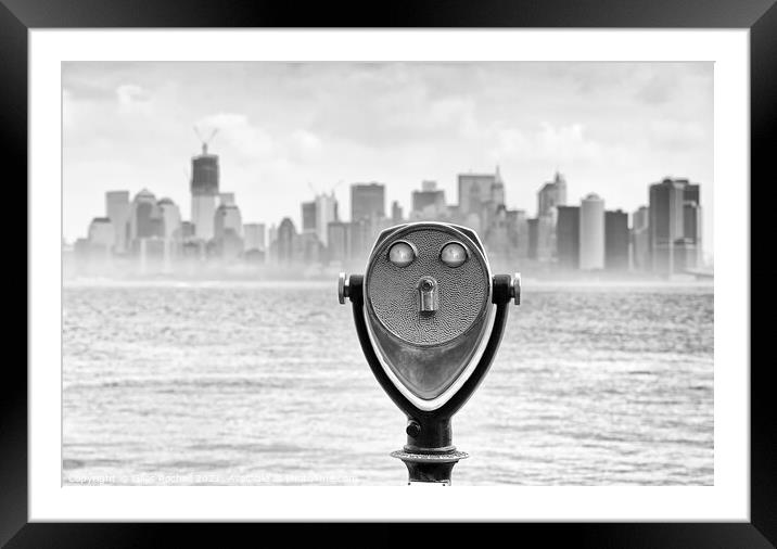New York from Liberty Island Framed Mounted Print by Giles Rocholl