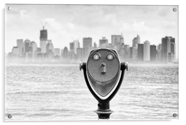 New York from Liberty Island Acrylic by Giles Rocholl