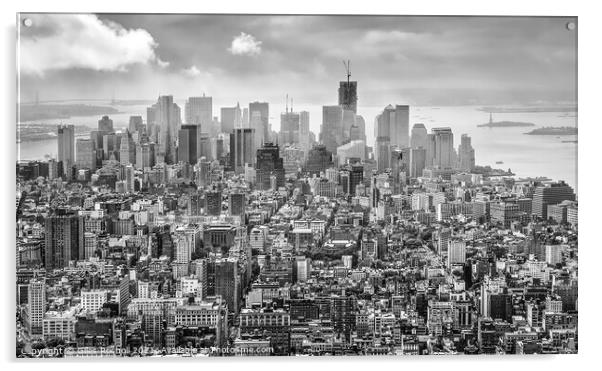 Manhattan from Empire States New York Acrylic by Giles Rocholl