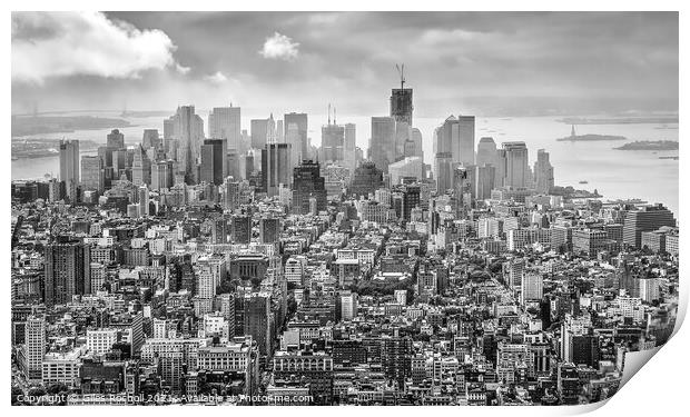 Manhattan from Empire States New York Print by Giles Rocholl
