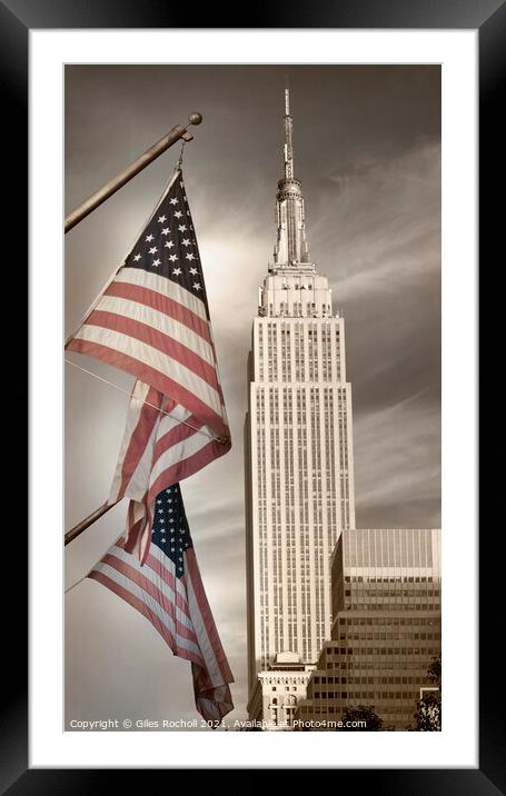 Empire State Building New York Framed Mounted Print by Giles Rocholl
