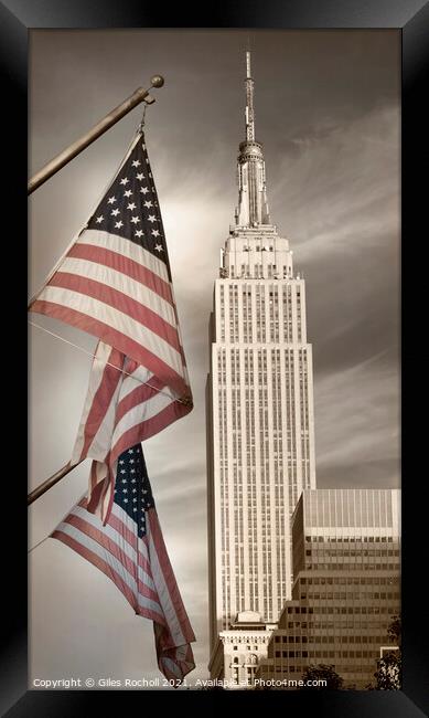 Empire State Building New York Framed Print by Giles Rocholl