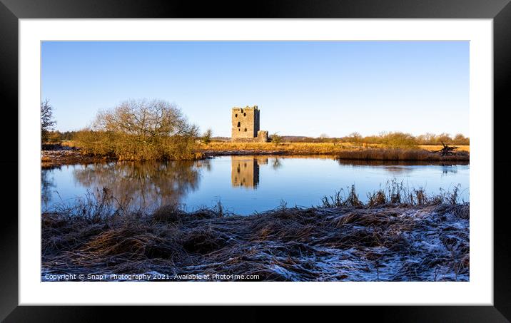 Threave Castle reflecting on the River Dee in the winter sun and Framed Mounted Print by SnapT Photography