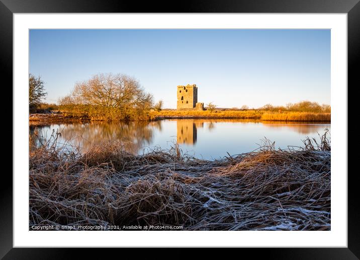 Long exposure of Threave Castle reflecting on the River Dee in t Framed Mounted Print by SnapT Photography