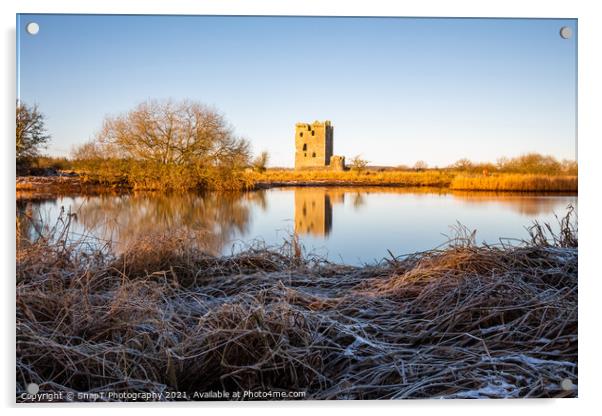 Long exposure of Threave Castle reflecting on the River Dee in t Acrylic by SnapT Photography