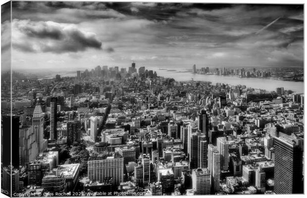 Manhattan from Empire State building New York Canvas Print by Giles Rocholl