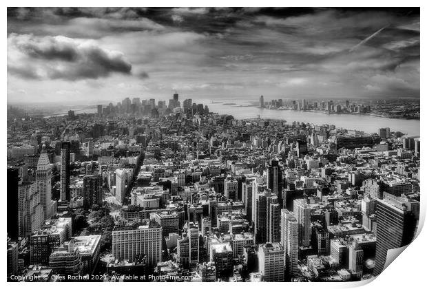 Manhattan from Empire State building New York Print by Giles Rocholl