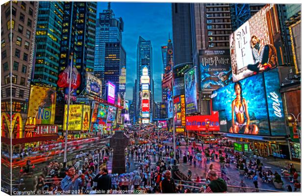 Times Square New York Canvas Print by Giles Rocholl