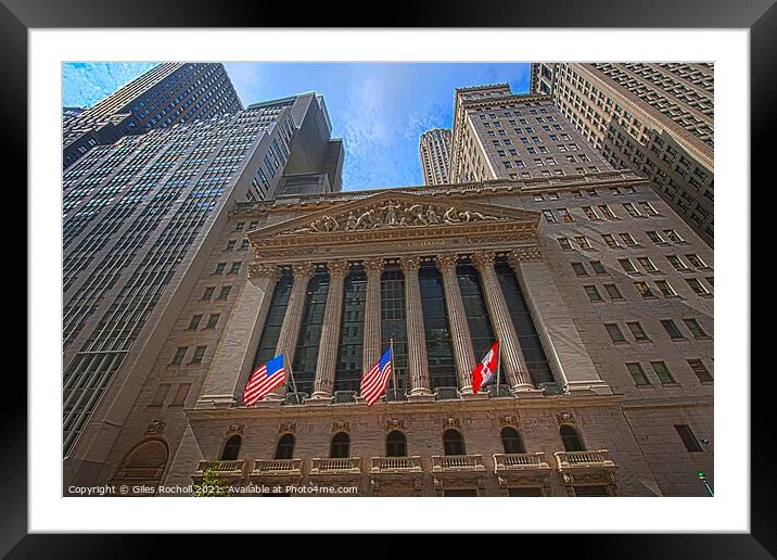 Wall Street New York Framed Mounted Print by Giles Rocholl