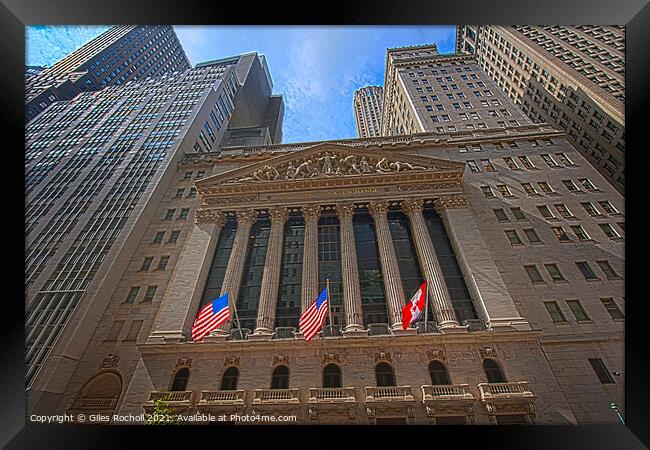 Wall Street New York Framed Print by Giles Rocholl