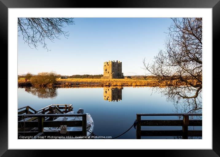 The boat crossing at Threave Castle, reflecting on the River Dee Framed Mounted Print by SnapT Photography