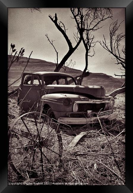 Vintage rusty car South Africa Framed Print by Giles Rocholl