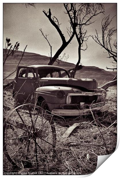 Vintage rusty car South Africa Print by Giles Rocholl