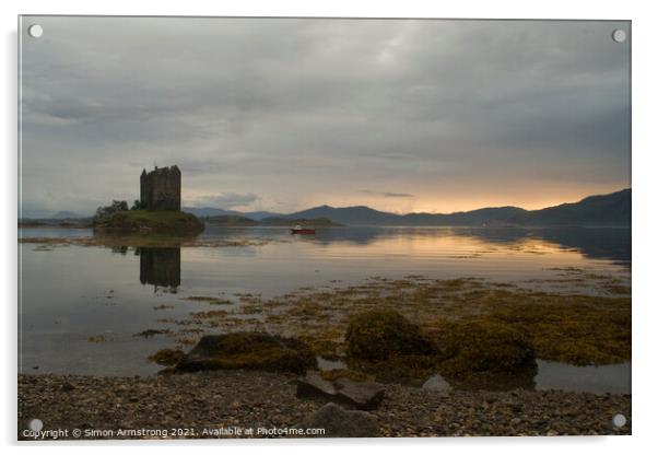 Castle Stalker, Appin, Scotland Acrylic by Simon Armstrong