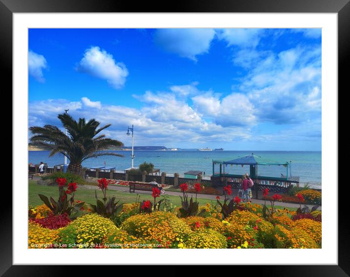 Weymouth Bay Framed Mounted Print by Les Schofield