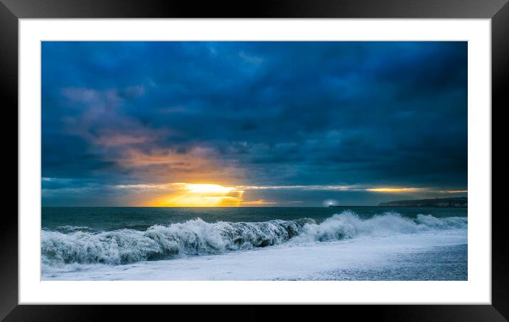 Sky clouds and waves Framed Mounted Print by Ben Russell