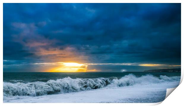 Sky clouds and waves Print by Ben Russell