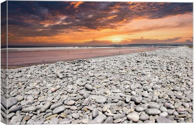 Threatening Sunset at Westward Ho! Canvas Print by Roger Mechan