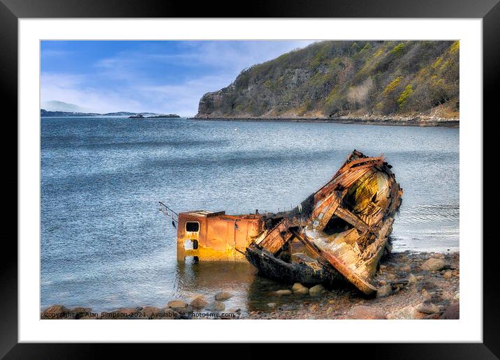 Lower Diabeg Shipwreck Framed Mounted Print by Alan Simpson