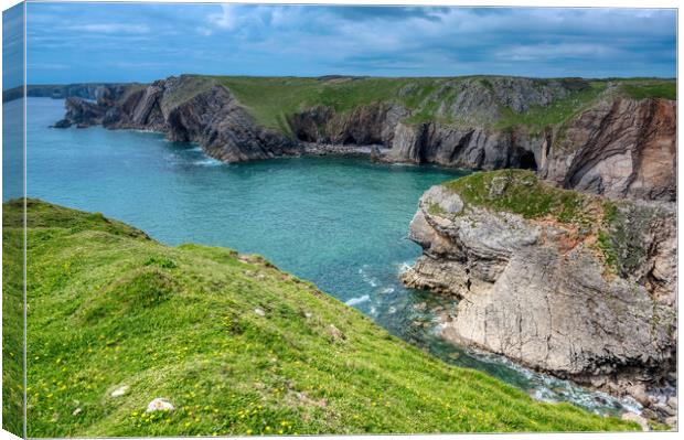 Bull Slaughter Bay in Pembrokeshire Canvas Print by Tracey Turner