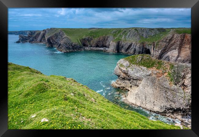 Bull Slaughter Bay in Pembrokeshire Framed Print by Tracey Turner