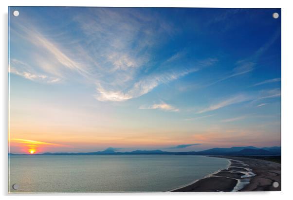 Harlech beach sunset Acrylic by Rory Trappe