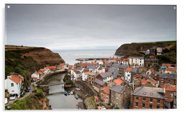 Staithes Harbour Acrylic by Adam Payne