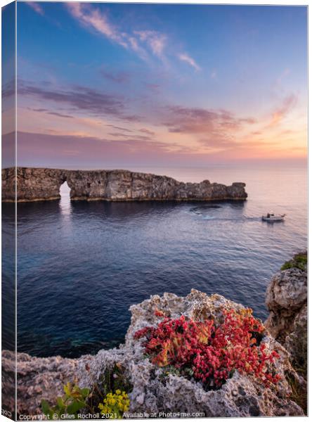 Menorca sunset and sea Canvas Print by Giles Rocholl