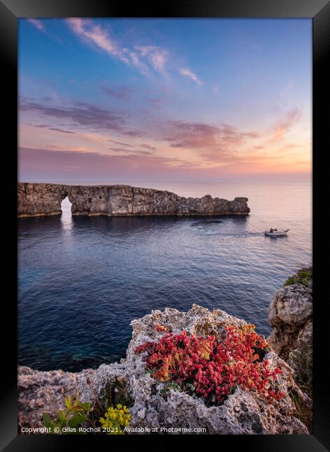 Menorca sunset and sea Framed Print by Giles Rocholl
