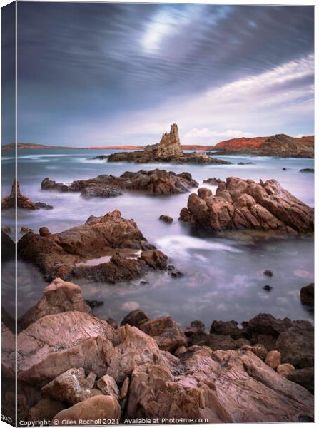 Pregonda rocks Menorca Canvas Print by Giles Rocholl