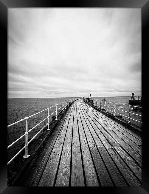 Whitby Pier Framed Print by Adam Payne