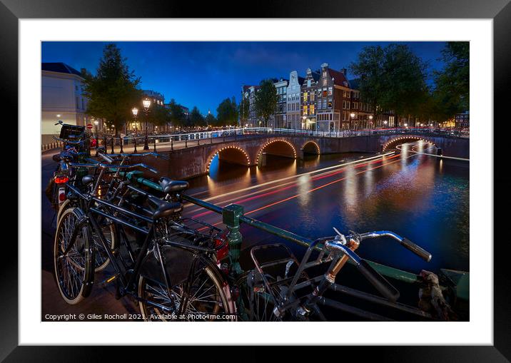 Bicycles Amsterdam Netherlands Framed Mounted Print by Giles Rocholl