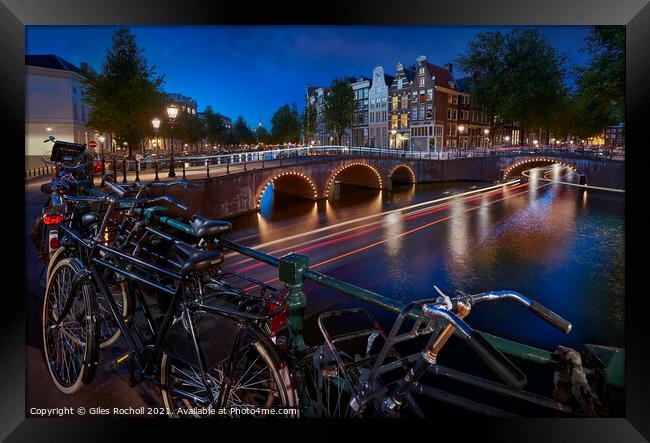 Bicycles Amsterdam Netherlands Framed Print by Giles Rocholl
