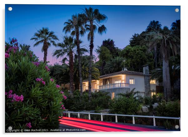 Luxury villa South of France Acrylic by Giles Rocholl