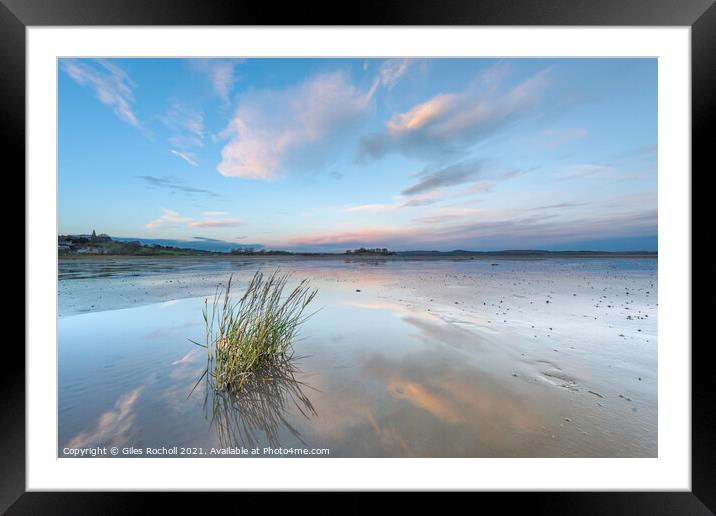Cumbria river sunset lake district Framed Mounted Print by Giles Rocholl