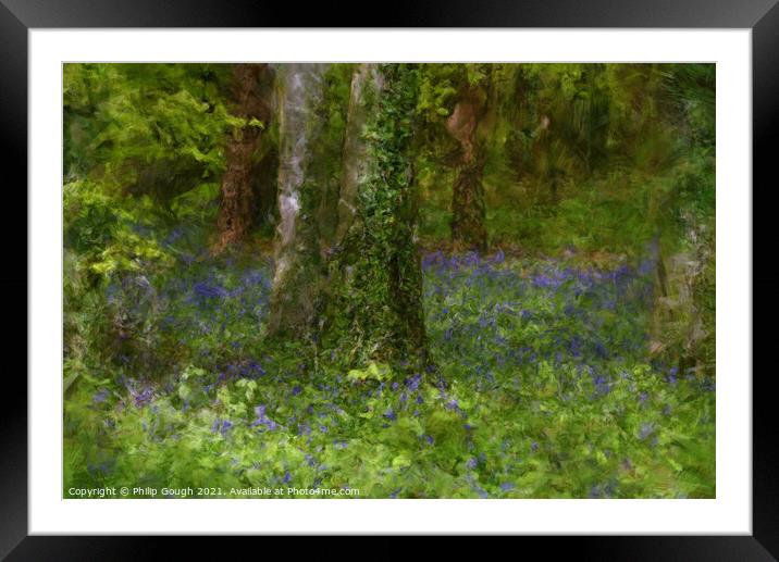 Woodland Bluebells Framed Mounted Print by Philip Gough