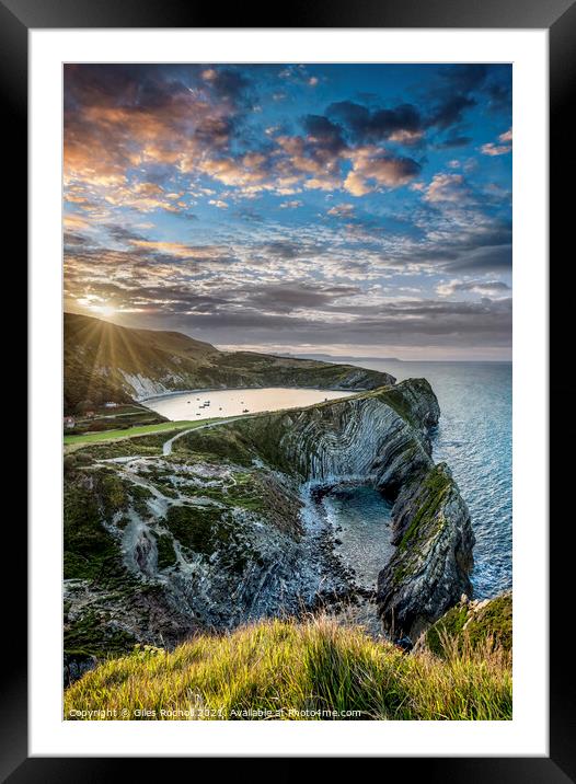 Lulworth Cove sunrise Dorset Framed Mounted Print by Giles Rocholl