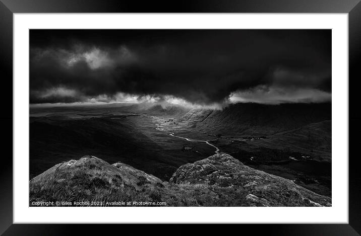Dark storm clouds Ireland Framed Mounted Print by Giles Rocholl