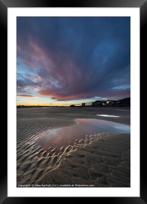 Sunrise Liverpool beach Framed Mounted Print by Giles Rocholl