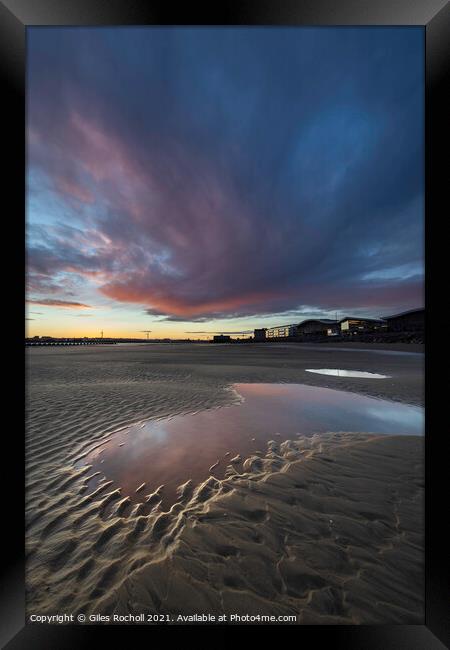 Sunrise Liverpool beach Framed Print by Giles Rocholl